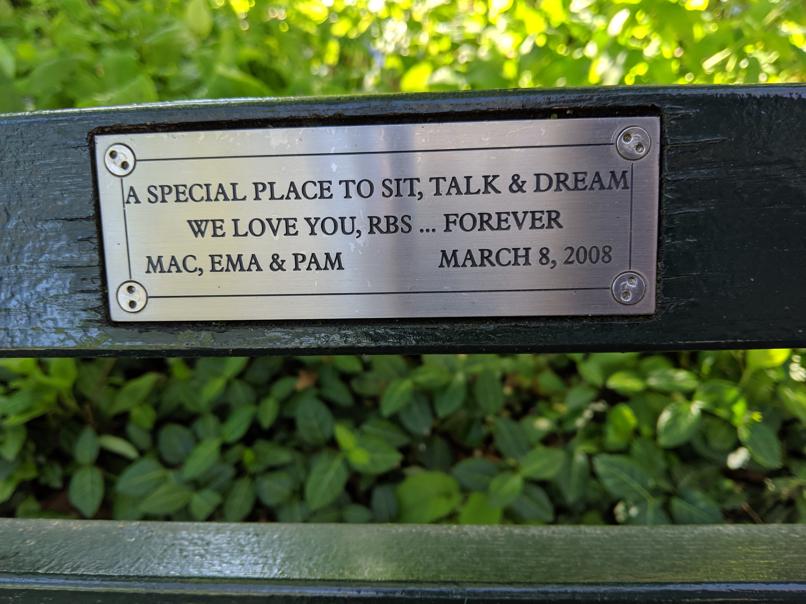 I saw this bench in Central Park