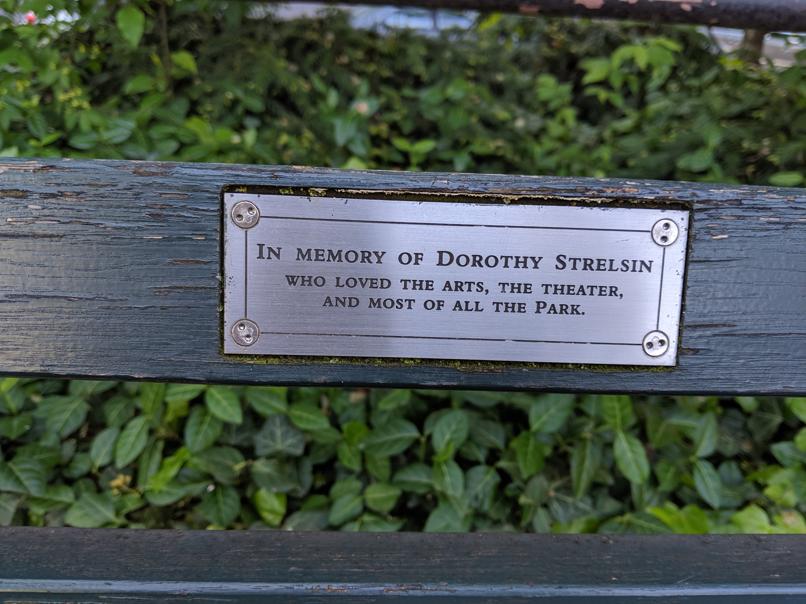 I saw this bench in Central Park