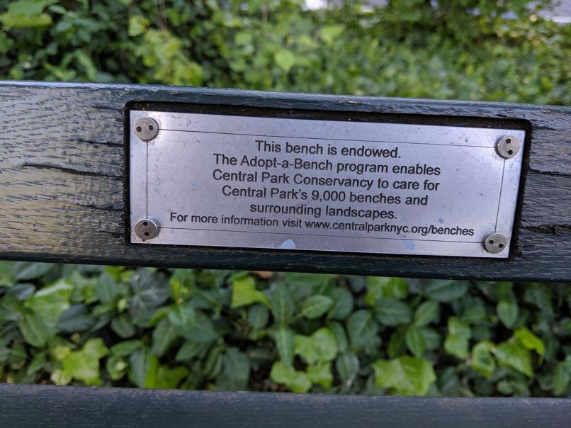 I saw this bench in Central Park