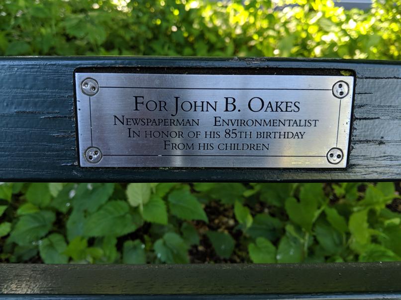 I saw this bench in Central Park