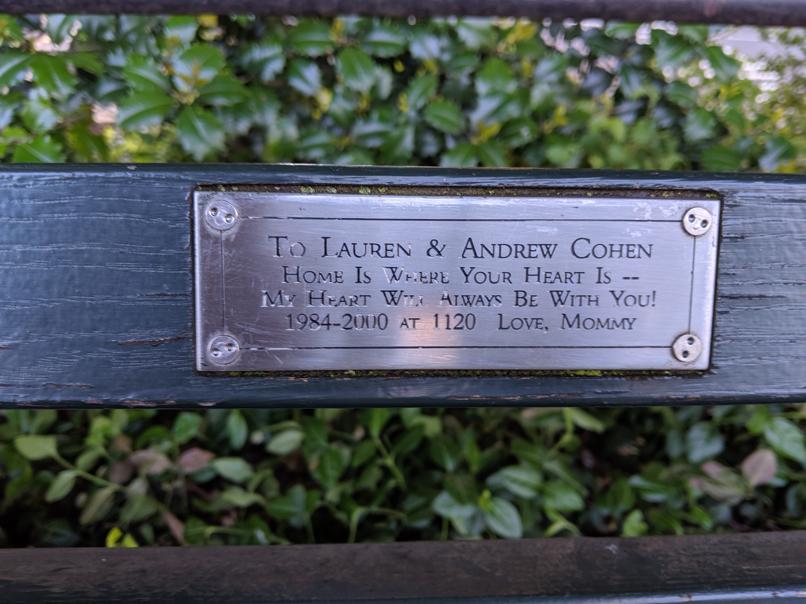 I saw this bench in Central Park