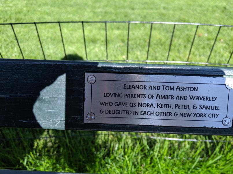 I saw this bench in Central Park