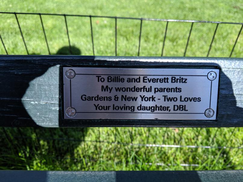 I saw this bench in Central Park