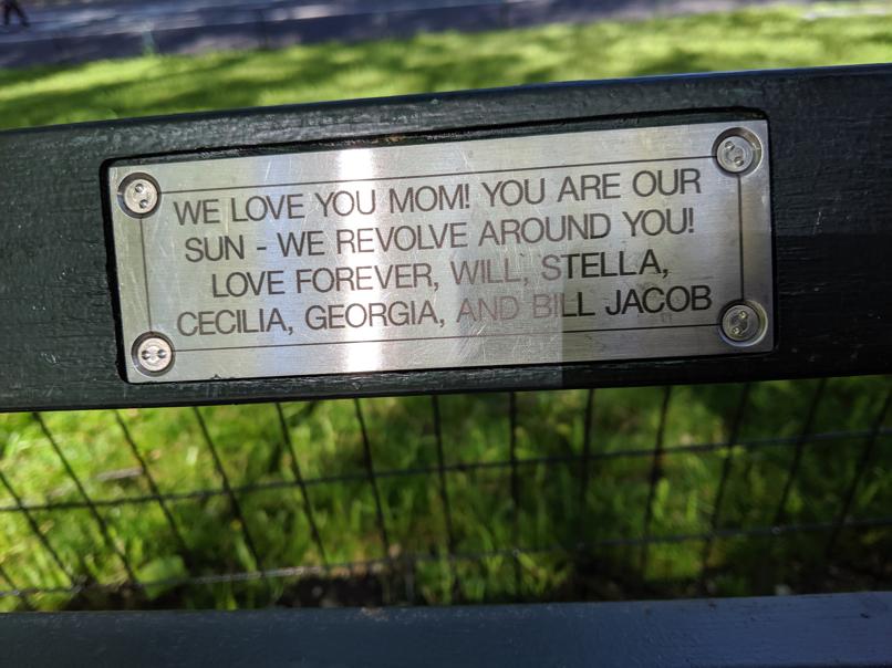 I saw this bench in Central Park