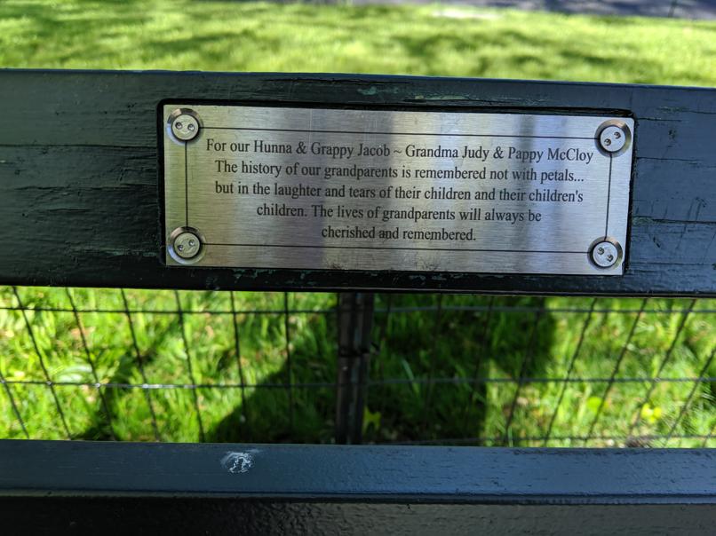 I saw this bench in Central Park