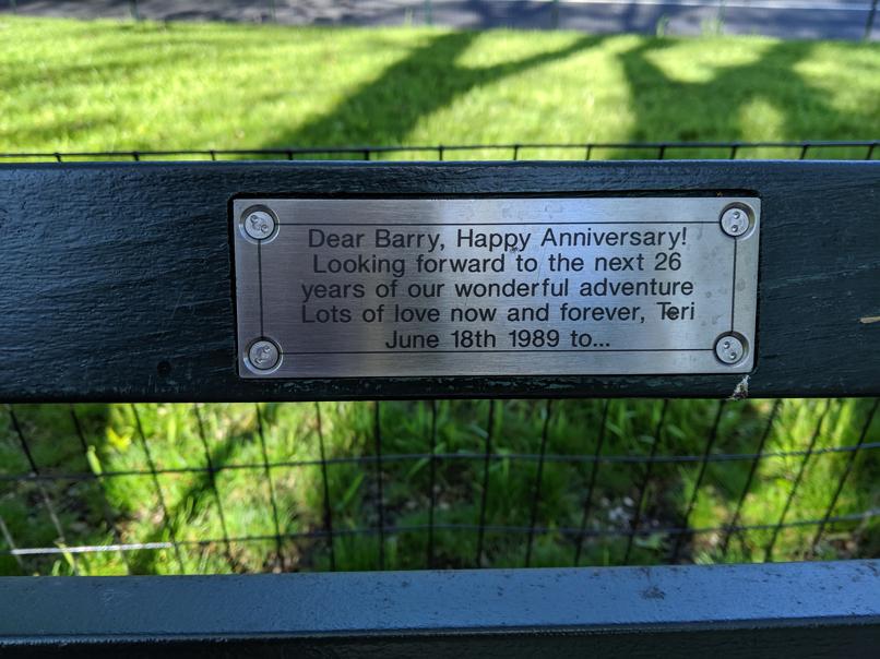 I saw this bench in Central Park