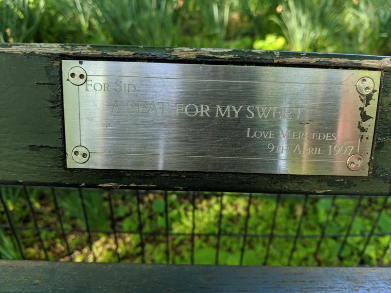 I saw this bench in Central Park