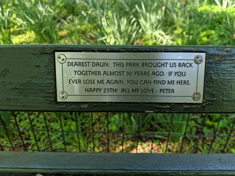 I saw this bench in Central Park