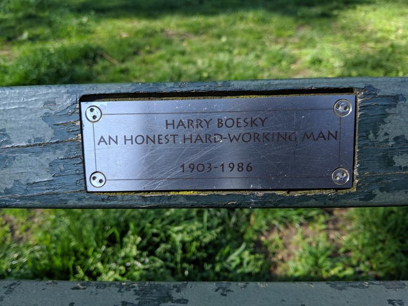 I saw this bench in Central Park