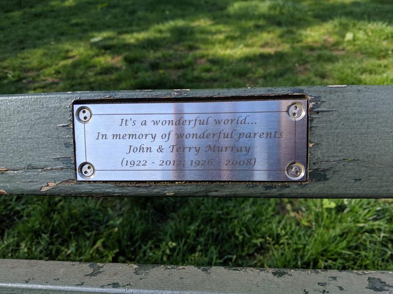 I saw this bench in Central Park