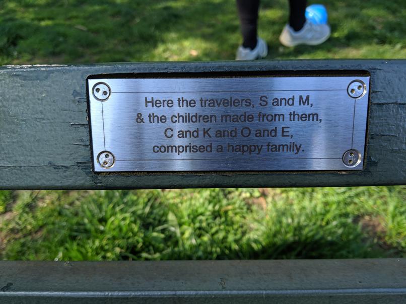 I saw this bench in Central Park