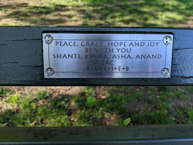 I saw this bench in Central Park