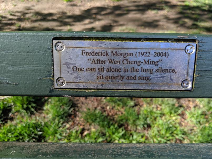 I saw this bench in Central Park