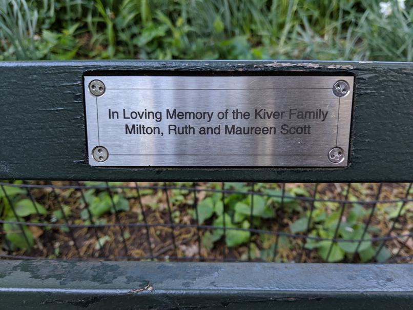 I saw this bench in Central Park