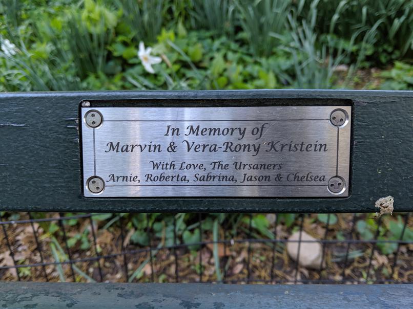 I saw this bench in Central Park