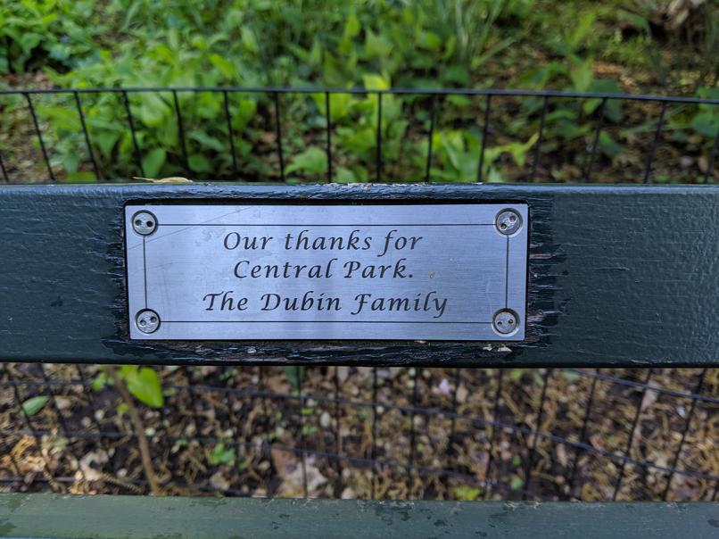 I saw this bench in Central Park