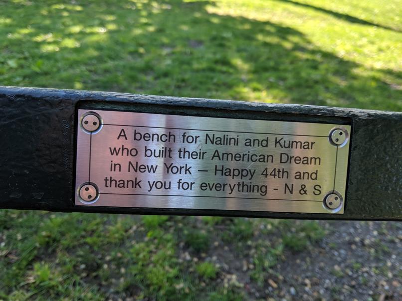 I saw this bench in Central Park