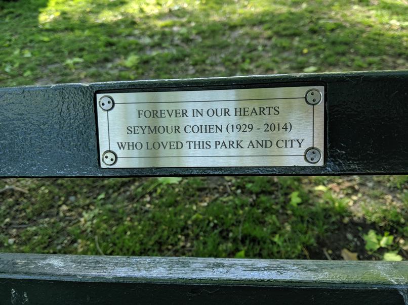 I saw this bench in Central Park