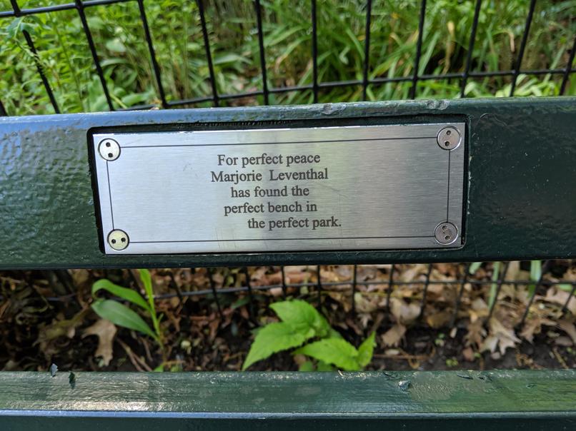 I saw this bench in Central Park