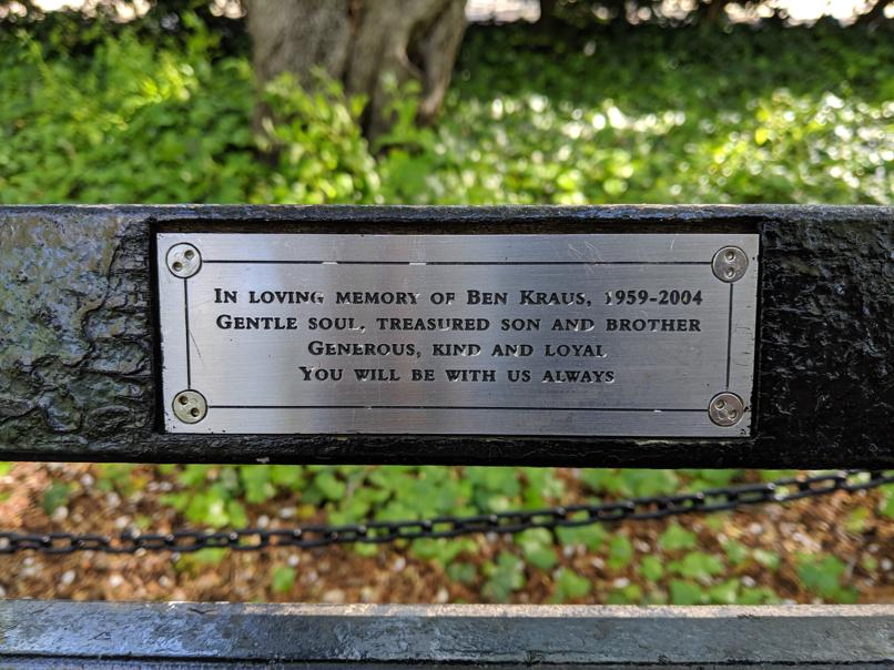 I saw this bench in Central Park