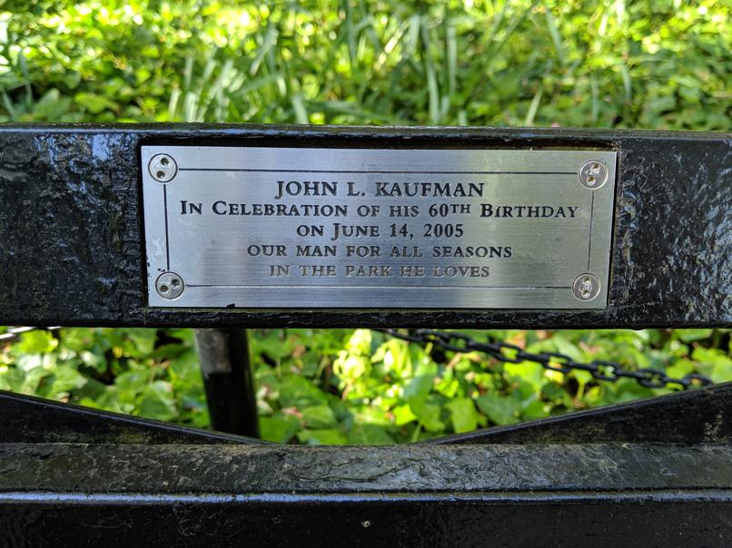 I saw this bench in Central Park