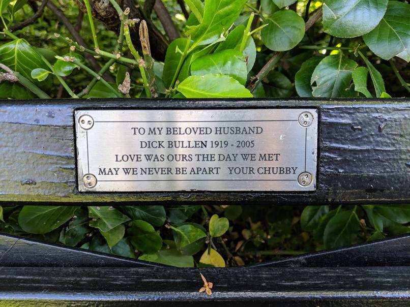 I saw this bench in Central Park