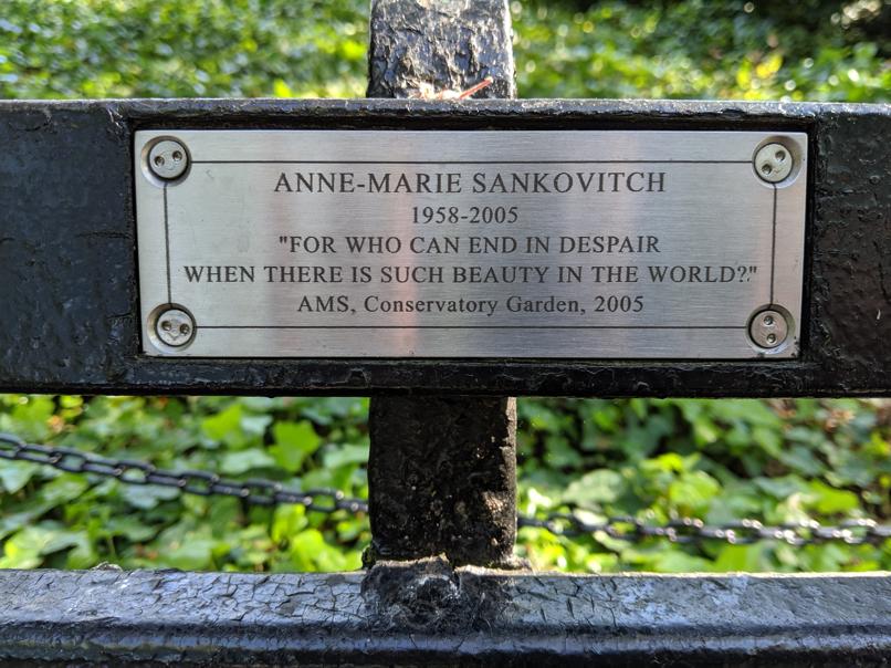 I saw this bench in Central Park