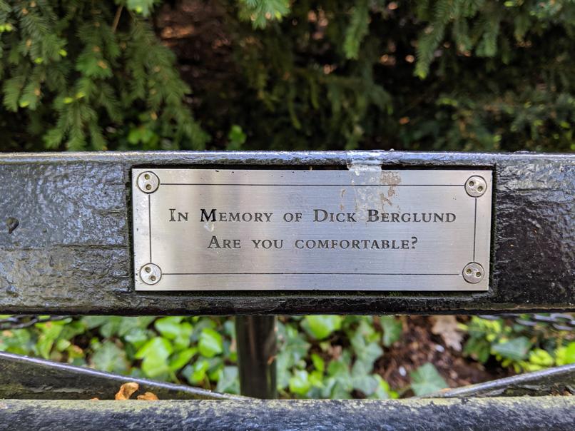 I saw this bench in Central Park