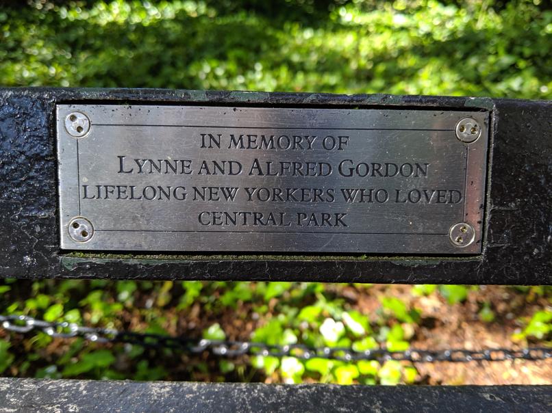 I saw this bench in Central Park