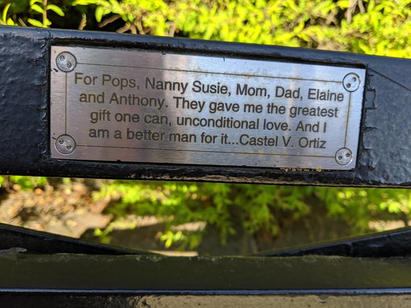 I saw this bench in Central Park