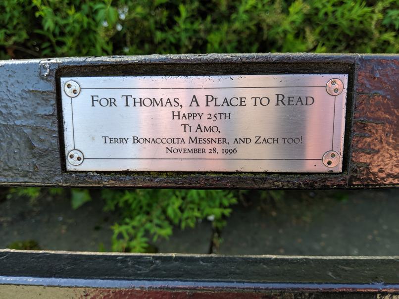 I saw this bench in Central Park