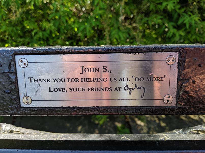 I saw this bench in Central Park