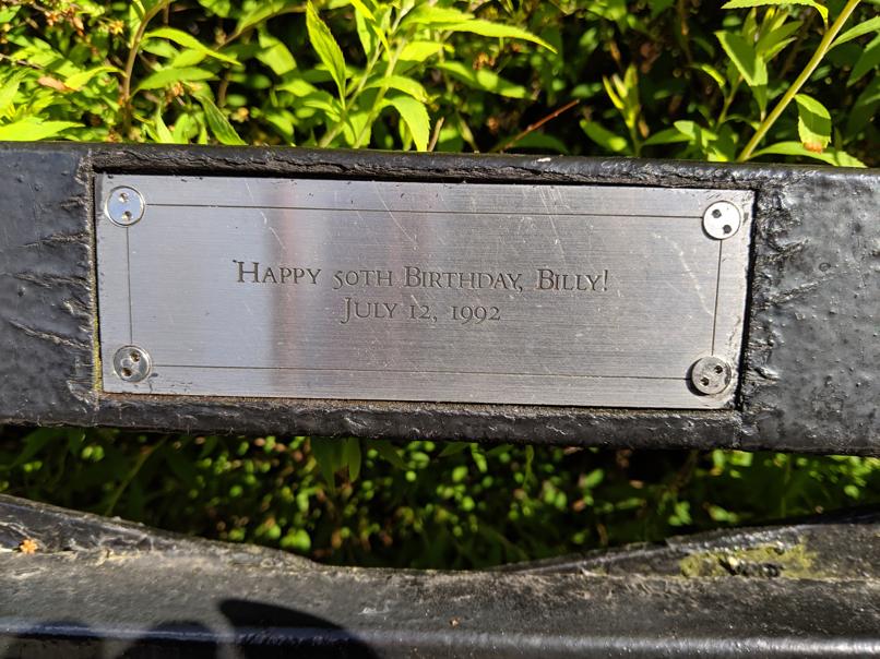 I saw this bench in Central Park