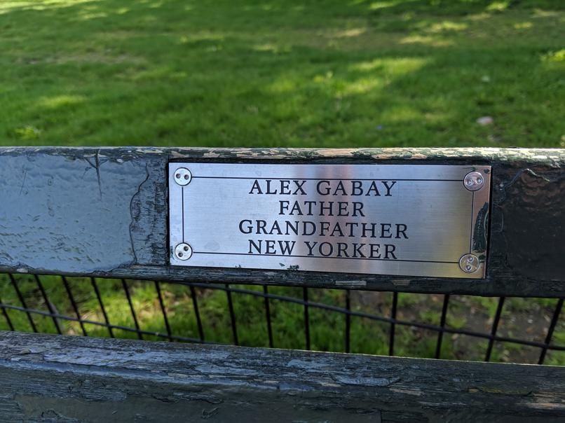 I saw this bench in Central Park