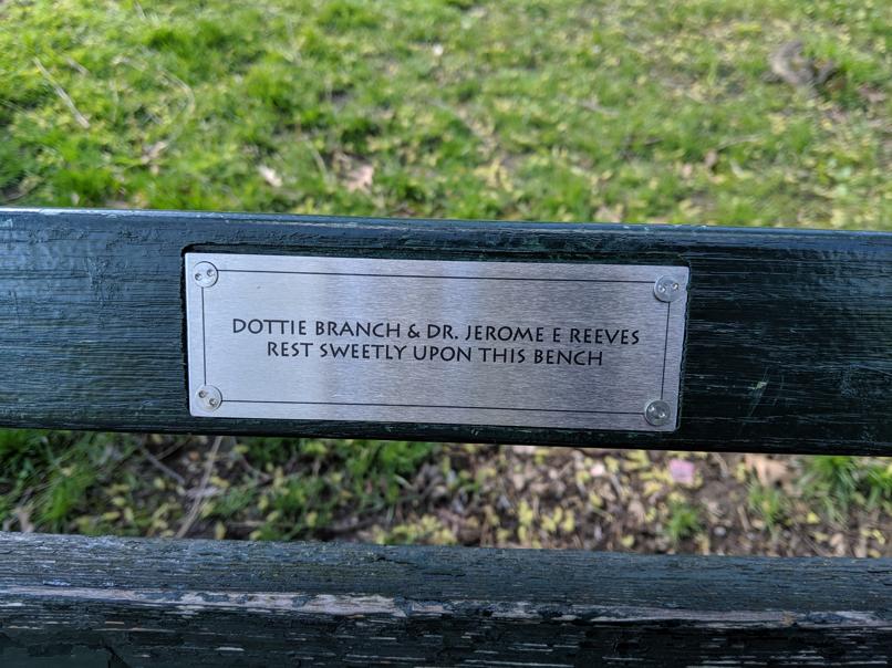 I saw this bench in Central Park