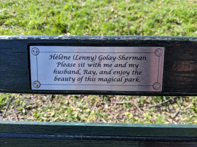 I saw this bench in Central Park