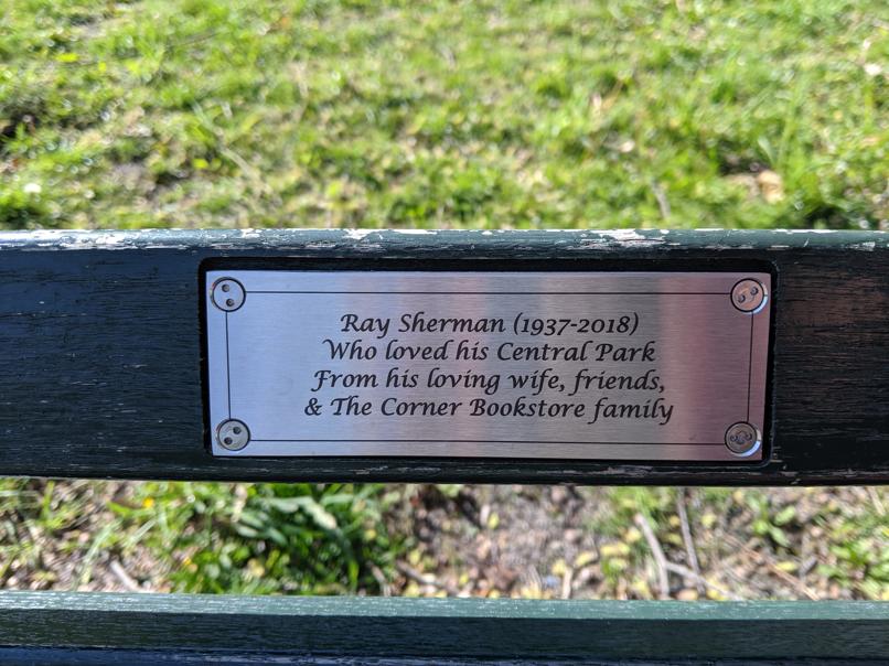 I saw this bench in Central Park