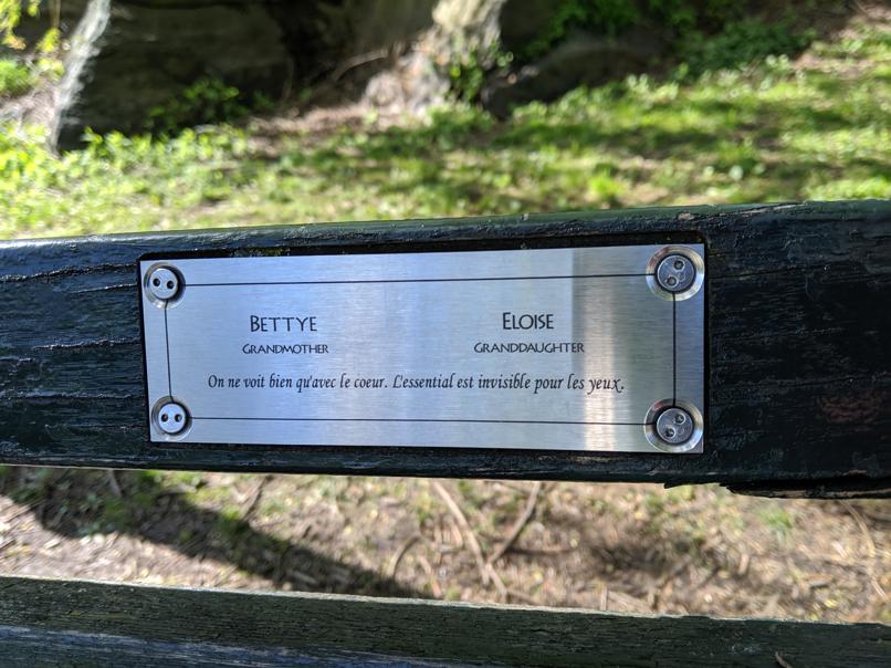 I saw this bench in Central Park