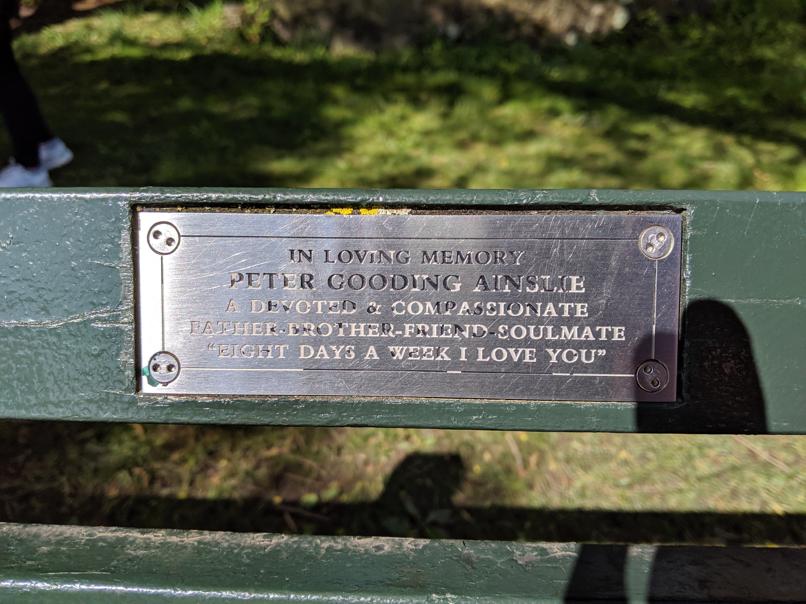 I saw this bench in Central Park