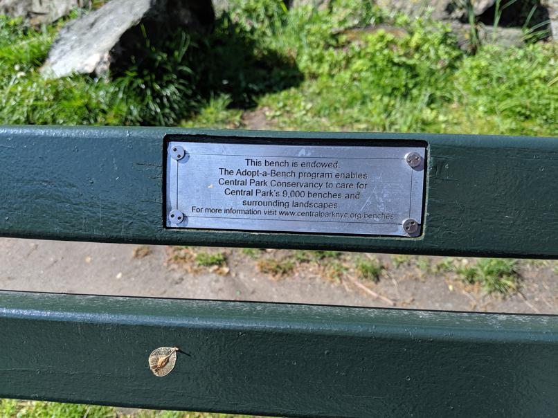 I saw this bench in Central Park