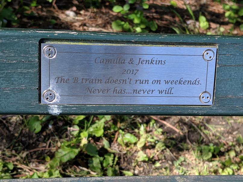 I saw this bench in Central Park