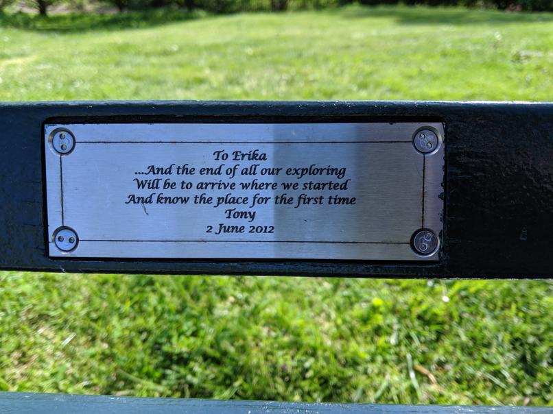 I saw this bench in Central Park