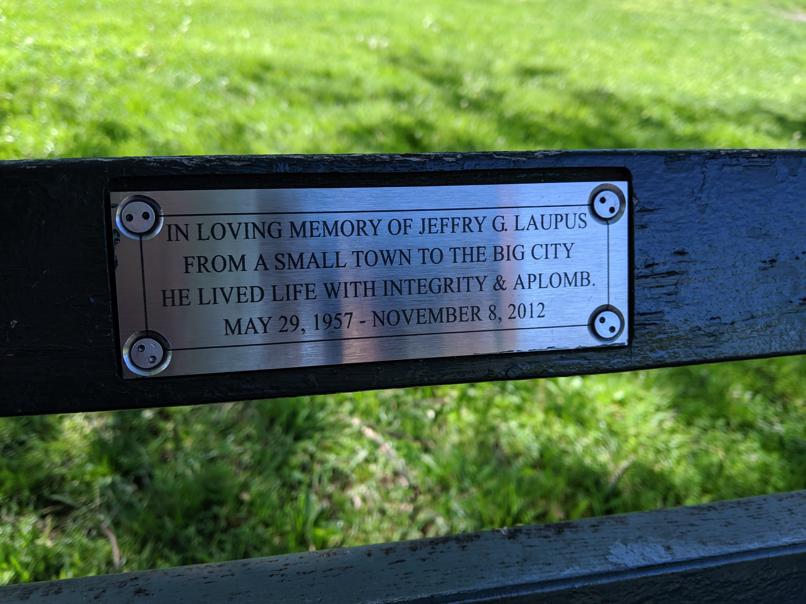 I saw this bench in Central Park