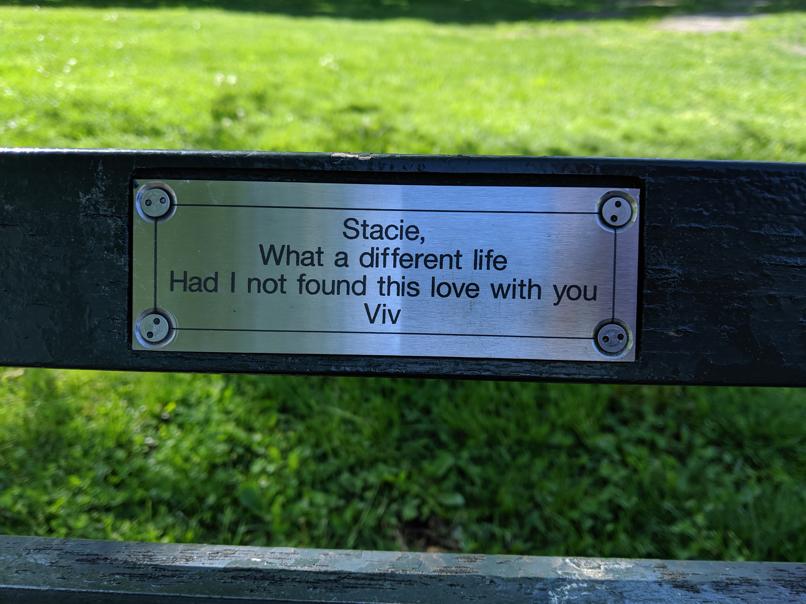 I saw this bench in Central Park