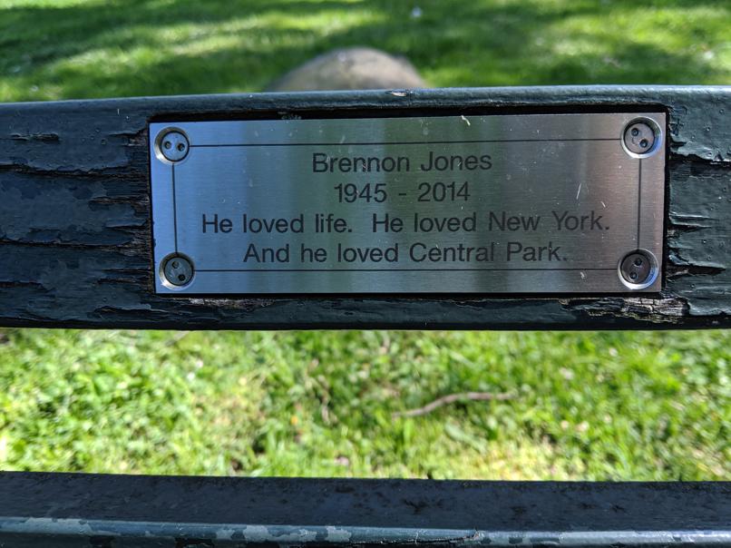 I saw this bench in Central Park