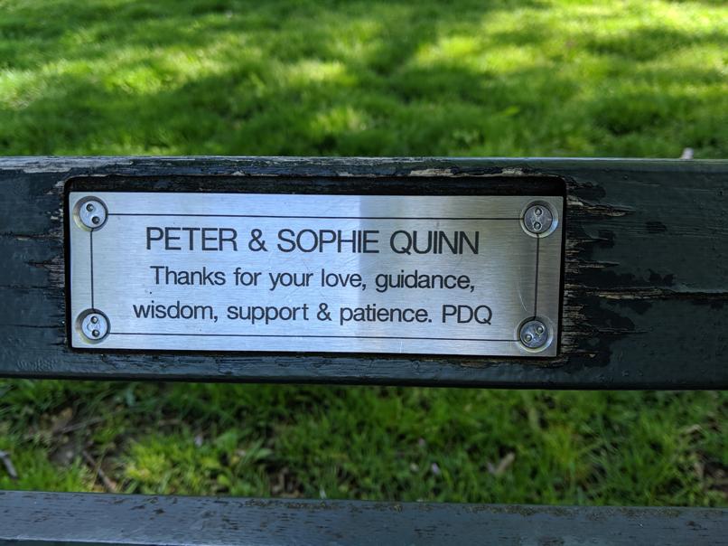 I saw this bench in Central Park