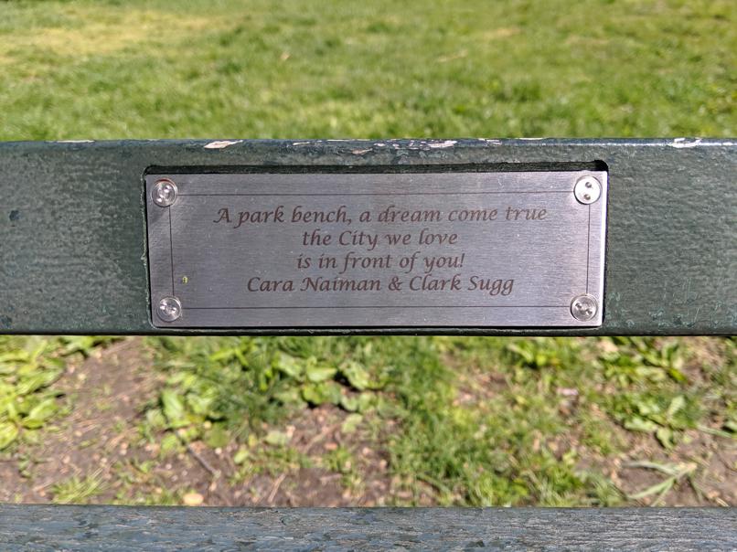 I saw this bench in Central Park