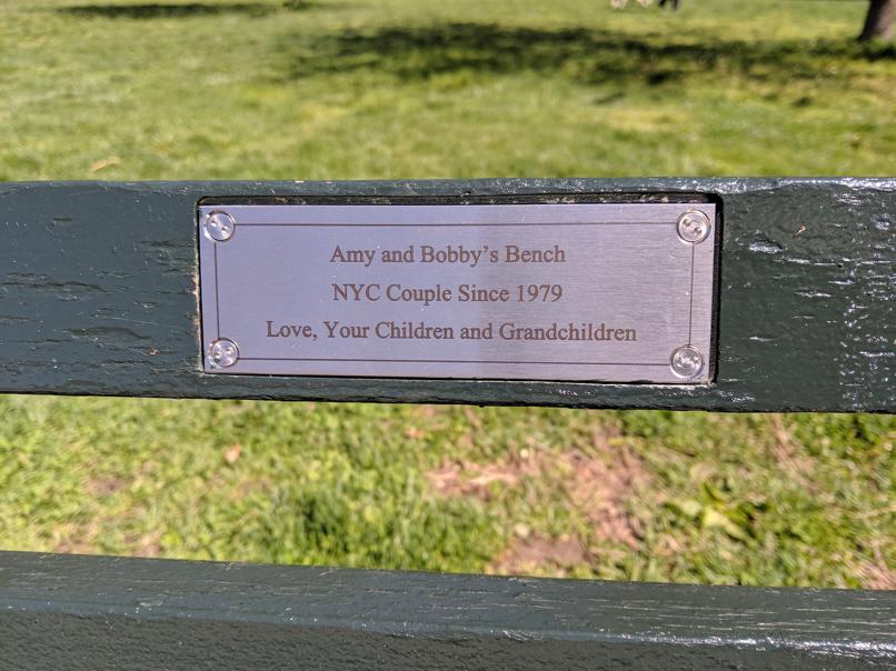 I saw this bench in Central Park