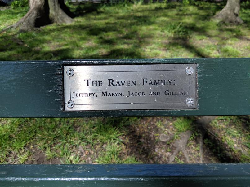 I saw this bench in Central Park