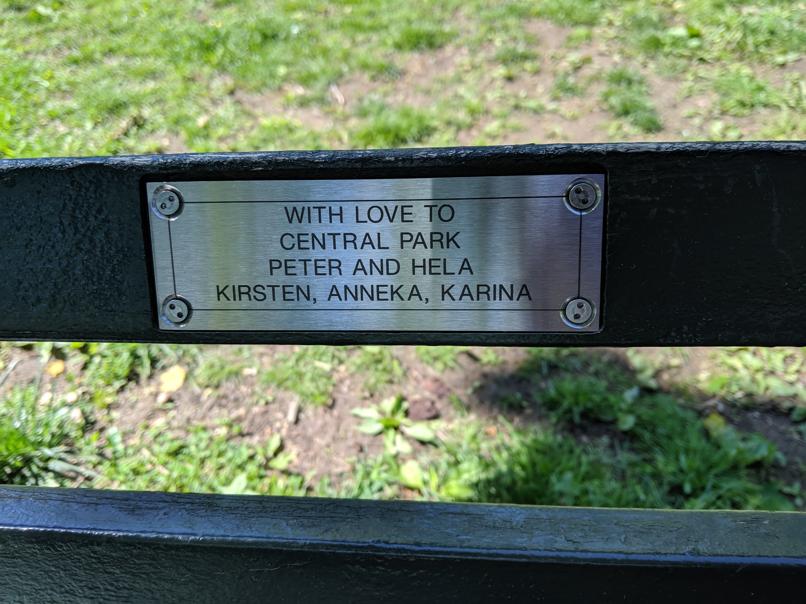 I saw this bench in Central Park